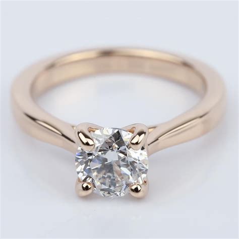 18k rose gold diamond solitaire.